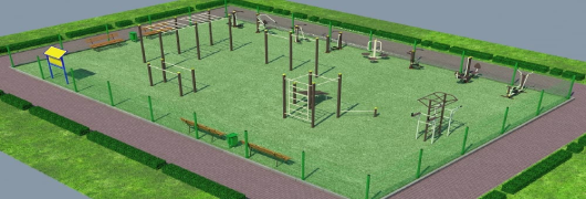 Проект спортивной воркаут площадки с уличными тренажерами в Республике Северная Осетия (Алания)