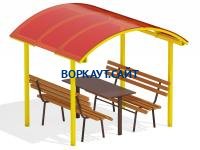 Стол и лавки под навесом МАФ 4005 в Республике Северная Осетия (Алания)