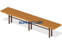 Двухметровая лавочка без спинки 2 м МАФ 1602 в Республике Северная Осетия (Алания)