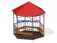 Беседка с лавками и полом МАФ 4122 в Республике Северная Осетия (Алания)