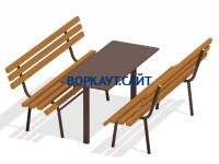 Дачный комплект из 2 лавочек и стола МАФ 1620 в Республике Северная Осетия (Алания)