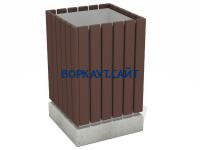 Урна деревянная квадратная с бетонным основанием МАФ 1633 в Республике Северная Осетия (Алания)