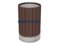 Урна деревянная круглая с бетонным основанием МАФ 1632 в Республике Северная Осетия (Алания)