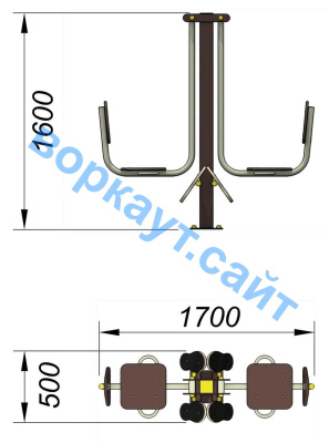 Уличный тренажер "Жим ногами горизонтальный " УТ 003 в Республике Северная Осетия (Алания)
