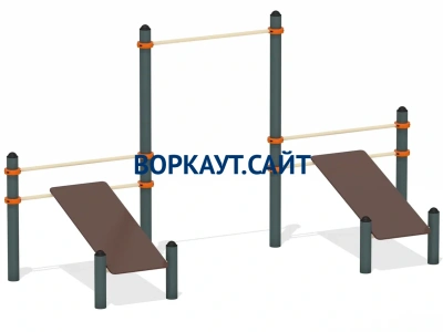 Воркаут с турником и двойной скамьей для пресса ВС-28 в Республике Северная Осетия (Алания)
