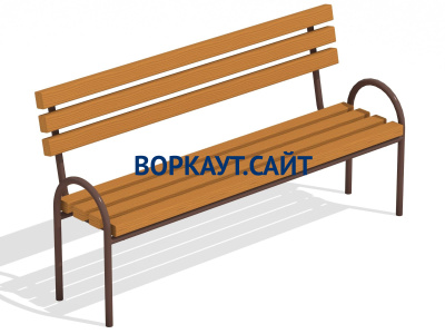 Парковая лавочка со спинкой МАФ 1605 в Республике Северная Осетия (Алания)