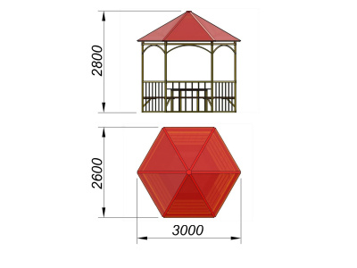 Беседка со столом и лавками МАФ 4121 в Республике Северная Осетия (Алания)