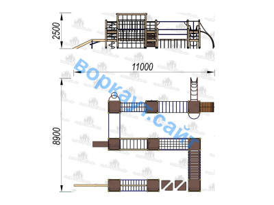 Детский спортивный комплекс Полоса препятствий ДСК 3116 в Республике Северная Осетия (Алания)