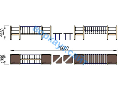 Детский спортивный комплекс Двойной мостик ДСК 3115 в Республике Северная Осетия (Алания)