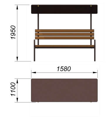 Лавочка под навесом МАФ 1607 в Республике Северная Осетия (Алания)