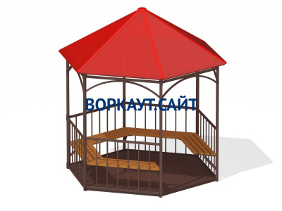 Беседка с лавками и полом МАФ 4122 в Республике Северная Осетия (Алания)