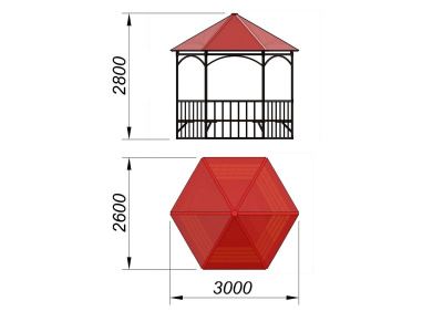 Беседка с лавками и полом МАФ 4122 в Республике Северная Осетия (Алания)