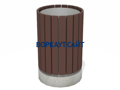 Урна деревянная круглая с бетонным основанием МАФ 1632 в Республике Северная Осетия (Алания)