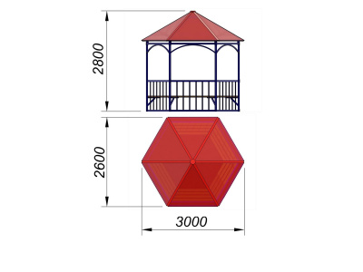 Беседка с лавками МАФ 4120 в Республике Северная Осетия (Алания)