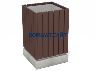 Урна деревянная квадратная с бетонным основанием МАФ 1633 в Республике Северная Осетия (Алания)