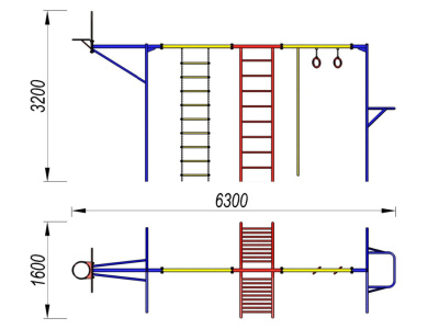 Гимнастический комплекс с баскетбольным щитом МАФ 3001 в Республике Северная Осетия (Алания) Гимнастический комплекс с баскетбольным щитом МАФ 3001 в Республике Северная Осетия (Алания)